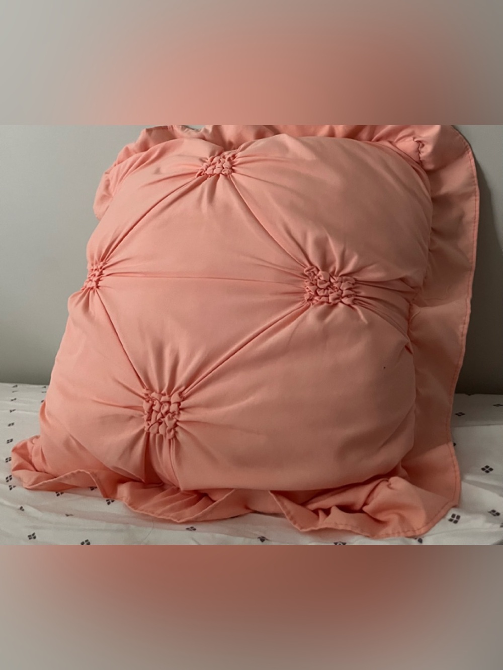 Tufted Peach Decorative Pillow